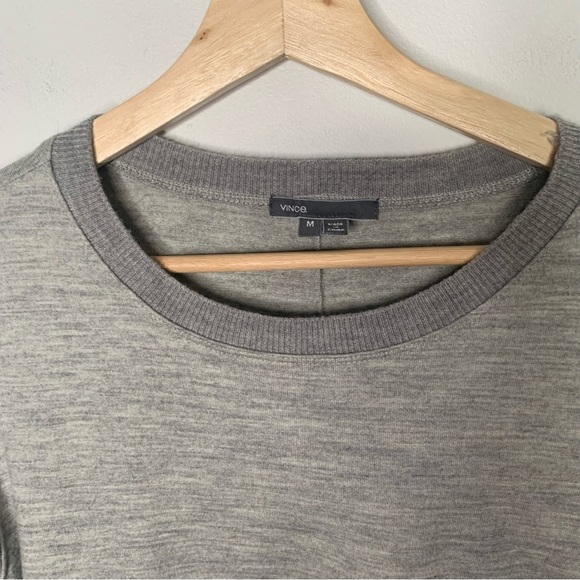 Vince Women's Sweatshirt Long Sleeve Heather Gray Medium - Picture 3 of 5